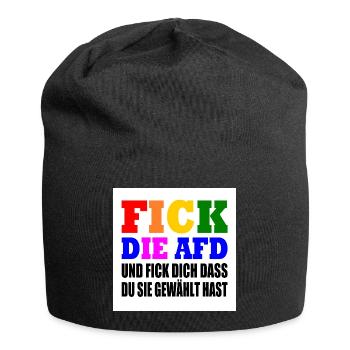 fick die afd und fick dich dass du sie gewählt has - Jersey-Beanie - Schwarz - Vorne