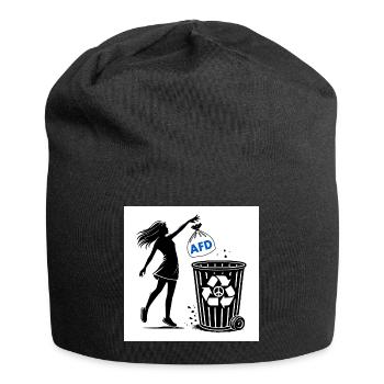 FCK AFD - Gegen Rechts - halte deine umwelt sauber - Jersey-Beanie - Schwarz - Vorne