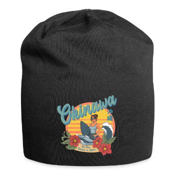 Okinawa Beaches (Halftone Version) - Jersey-Beanie - Schwarz - Vorne