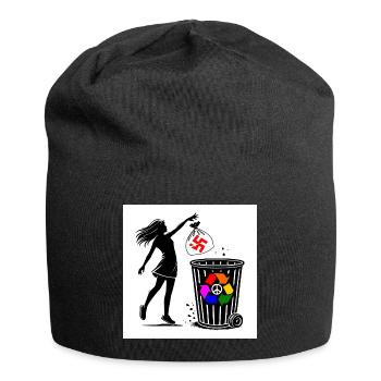 FCK NZS - Gegen Rechts - halte deine umwelt sauber - Jersey-Beanie - Schwarz - Vorne