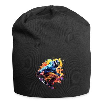Snowboard Sport Spiel Champion Wettbewerb Zusammenfassung - Jersey-Beanie - Schwarz - Vorne