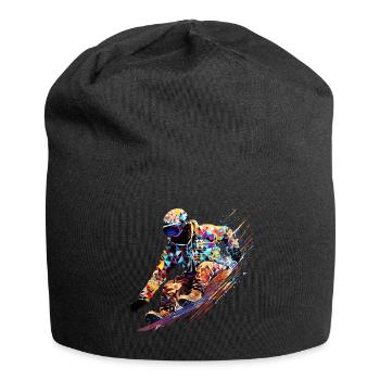 Snowboard Sport Spiel Champion Wettbewerb Zusammenfassung - Jersey-Beanie - Schwarz - Vorne