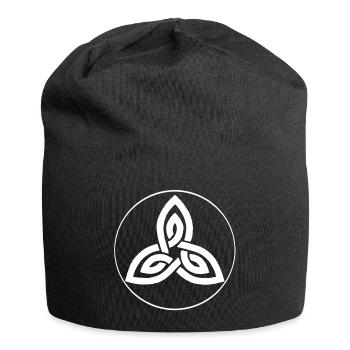 Fleur celte blanche - Bonnet en jersey - noir - Devant