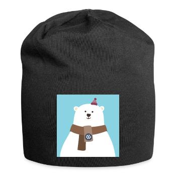 Poster Polar Bear North Pole Bear Snow Winter Cool - Jersey Beanie - black - Front