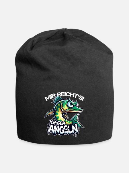 Mir reichts ich geh Angeln Hecht Geschenk - Jersey-Beanie - Schwarz