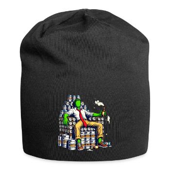 Wochenende Thron Lustiges Bier König Design - Jersey-Beanie - Schwarz - Vorne