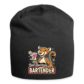 Barkeeperin Barfrau Leopardin Leopard Geschenk - Jersey-Beanie - Schwarz - Vorne