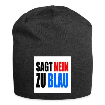 says no to blue - Jersey Beanie - charcoal grey - Front
