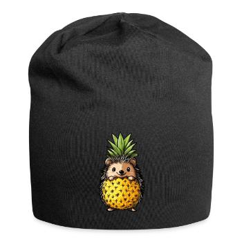 Pineapple Hedgehog - Jersey Beanie - black - Front