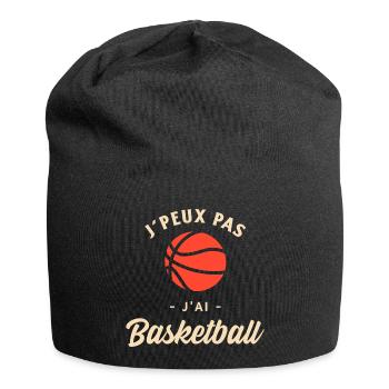 J'peux pas j'ai basketball. - Bonnet en jersey - noir - Devant