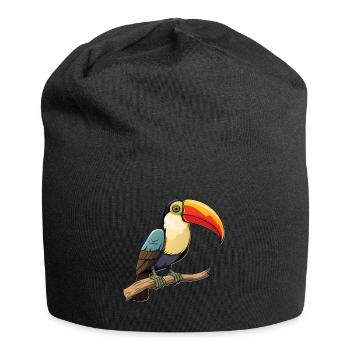Tukan Vogel Djungel Exotische Tiere - Jersey-Beanie - Schwarz - Vorne