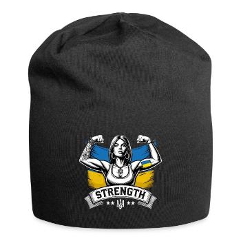Stärke starke Frau Ukrainerin Geschenk - Jersey-Beanie - Schwarz - Vorne