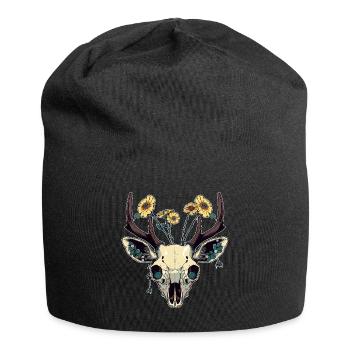 Wendigo Blumen Schädel Wild - Jersey-Beanie - Schwarz - Vorne