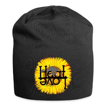 Chat d’été Chaleur Amour - Bonnet en jersey - noir - Devant