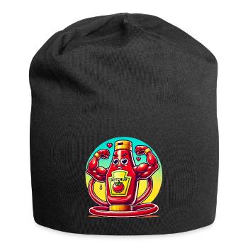 Muscular Ketchup Bottle Flexing - Jersey Beanie - black - Front