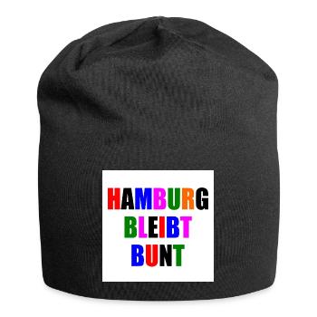 hamburg bleibt bunt - Jersey-Beanie - Schwarz - Vorne