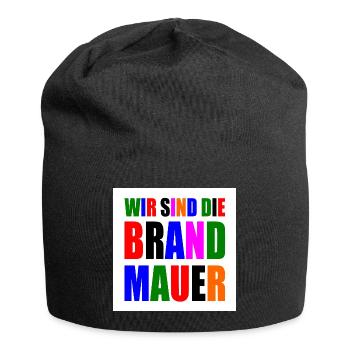 wir sind die brandmauer - Jersey-Beanie - Schwarz - Vorne