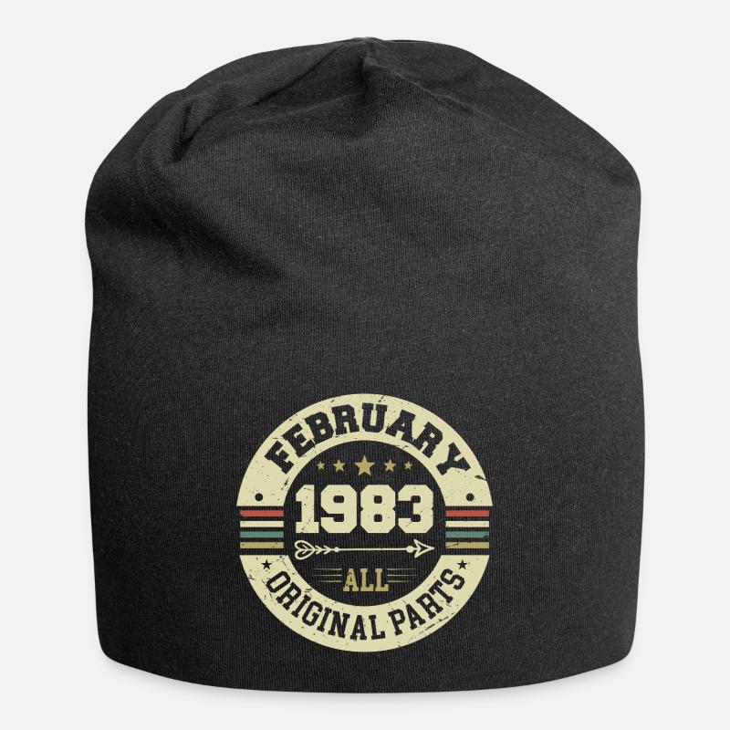 Février 1983 Vintage Cadeau d’anniversaire 1983 - Bonnet en jersey - noir