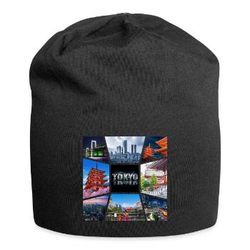 Tokyo, Japon, Asie, Collage, Horizon, Ville, Métropole - Bonnet en jersey - noir - Devant