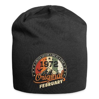 Né en Février 1972 Rétro Février 1972 Anniversaire - Bonnet en jersey - noir - Devant