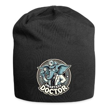 Smartass Doctor Elephant Funny Gift - Jersey Beanie - black - Front