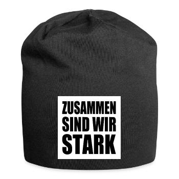 zusammen sind wir stark - Jersey-Beanie - Schwarz - Vorne