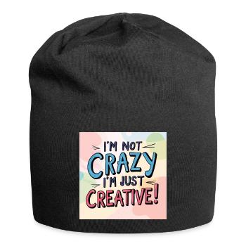 Ich bin nicht verrückt ich bin nur kreativ - Jersey-Beanie - Schwarz - Vorne