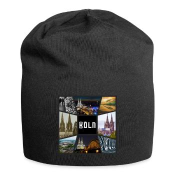 Cologne, Skyline, ville, Allemagne, collage, graffiti - Bonnet en jersey - noir - Devant