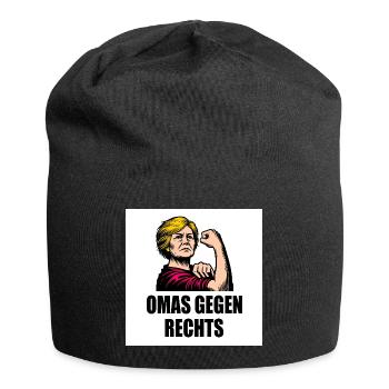 Omas gegen rechts - Jersey-Beanie - Schwarz - Vorne