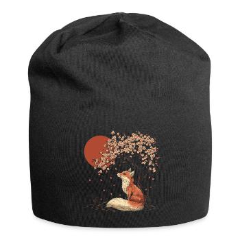 Renard, Sakura, Arbre, Église, Fleur, Japon - Bonnet en jersey - noir - Devant