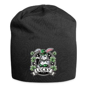 St. Patrick’s Day Hase Häsin Bier Glücklich - Jersey-Beanie - Schwarz - Vorne