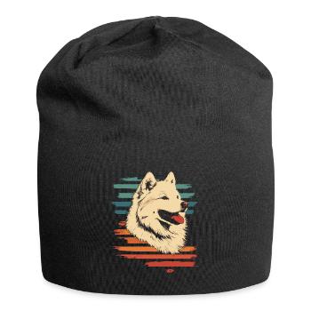Samoyed Vintage Portrait - Jersey Beanie - black - Front