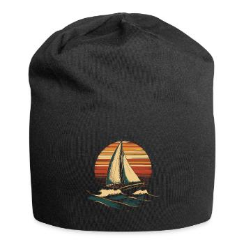 Segelboot Vintage - Jersey-Beanie - Schwarz - Vorne