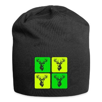 Cerf majestueux – symbole de la nature - Bonnet en jersey - noir - Devant