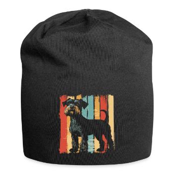 Schnauzer Hund Vintage - Jersey-Beanie - Schwarz - Vorne
