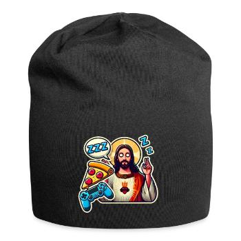 Pixel Gamer Life Eat Sleep Respawn - Jersey-Beanie - Schwarz - Vorne