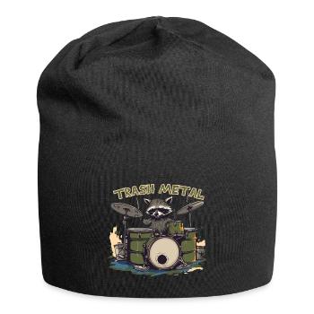 Trash Metal Raccoon Drums - Jersey Beanie - black - Front