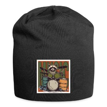 Music Raccoon Drums - Jersey Beanie - black - Front