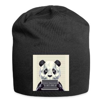 Panda Mugshot – Pris avec des animaux ! - Bonnet en jersey - noir - Devant
