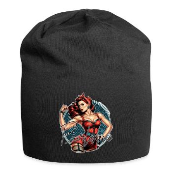 Strong Woman Burlesque Garter Suspender Lingerie Gift - Jersey Beanie - black - Front