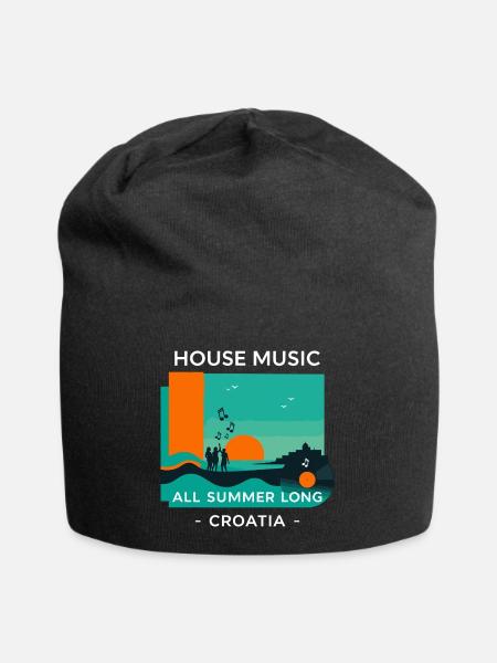 Kroatien House Musik - Jersey-Beanie - Schwarz