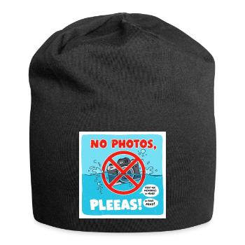 Pas de photos dans la piscine ! Photo : Panneau d’interdiction - Bonnet en jersey - noir - Devant
