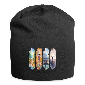 Running Girl Gift Running Girl Motivation - Jersey Beanie - black - Front