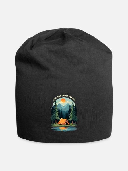 Camping Love - entspannen Sie Ihren Geist - Jersey-Beanie - Schwarz