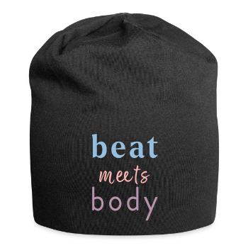 Beat Meets Body – Dance Saying Design - Jersey Beanie - black - Front