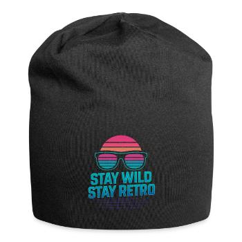 Stay Wild Stay Retro Neon - Jersey-Beanie - Schwarz - Vorne