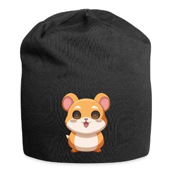 Lustiges und neugieriges Meerschweinchenbaby - Jersey-Beanie - Schwarz - Vorne