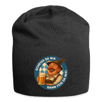SCHEISS DA NIX DANN FEID DA NIX! - Jersey-Beanie - Schwarz - Vorne