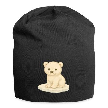 Nordische Arktis - Eisbär - Jersey-Beanie - Schwarz - Vorne