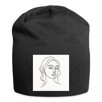 Die gezeichnete Lady - Jersey-Beanie - Schwarz - Vorne